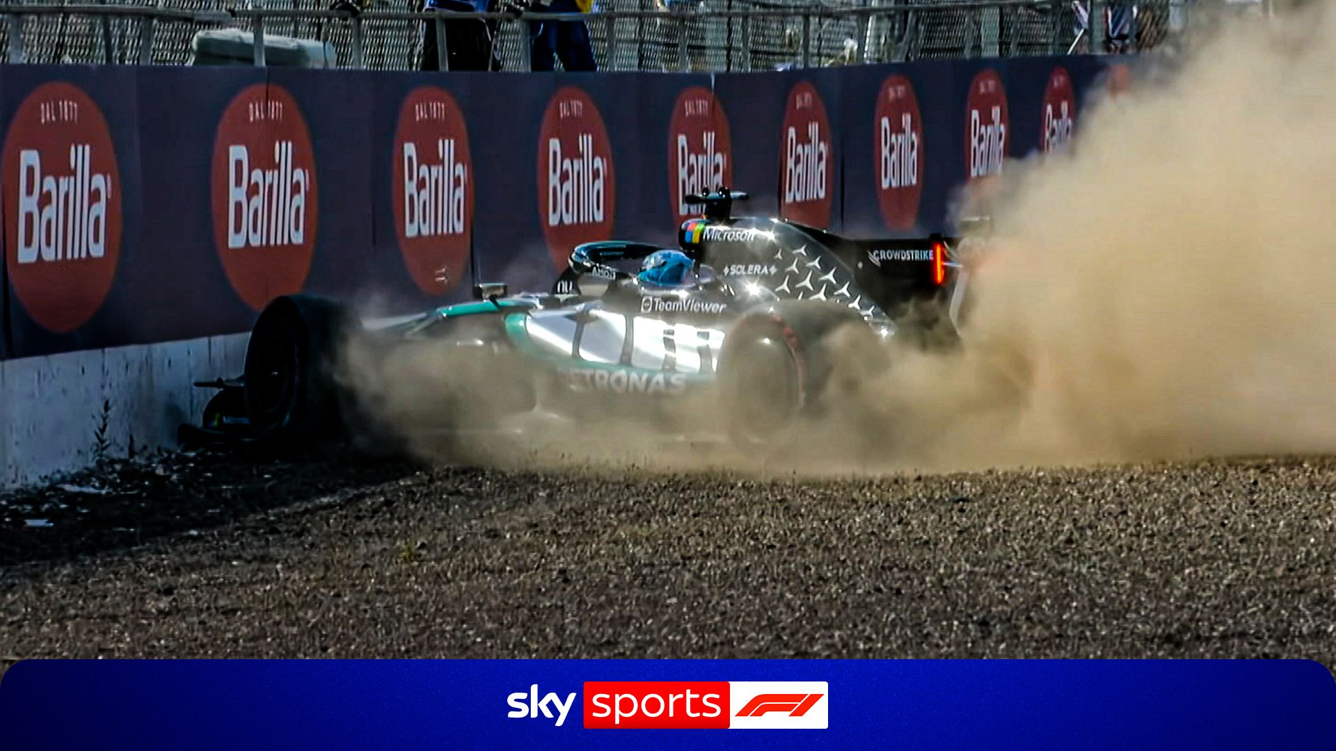 George Russell Tabrak Dinding saat Kualifikasi di Silverstone